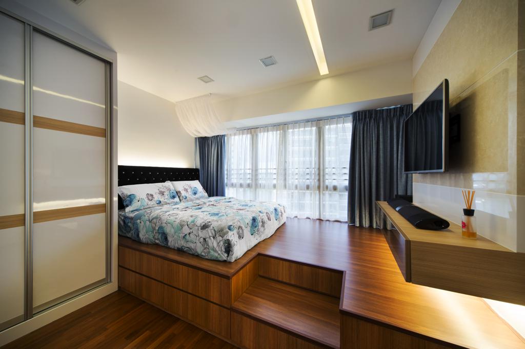 waterfront gold master bedroom interior design - Vegas Interior Design